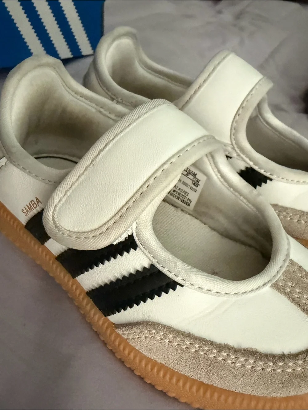 adidas White and Black Baby Mary Jane Walker Shoes